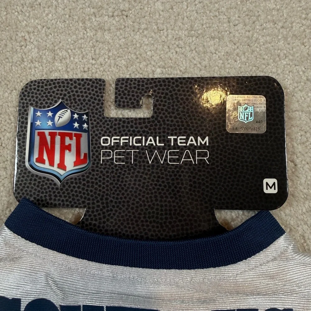 NEW Dallas Cowboys Pet Jersey Unisex Medium Navy Silver NFL Throwback